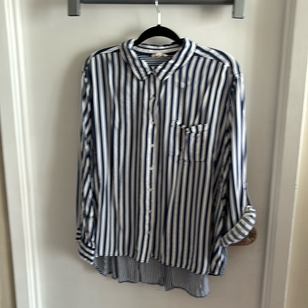 Button down asymmetrical shirt